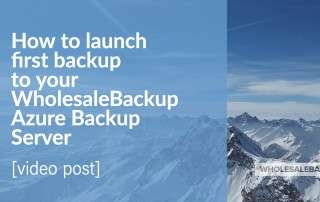 How to launch first backup to your WholesaleBackup Azure Backup Server