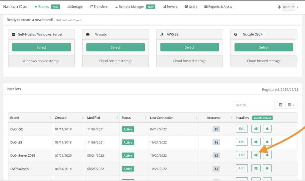 WholesaleBackup Agent Installer Download Screen