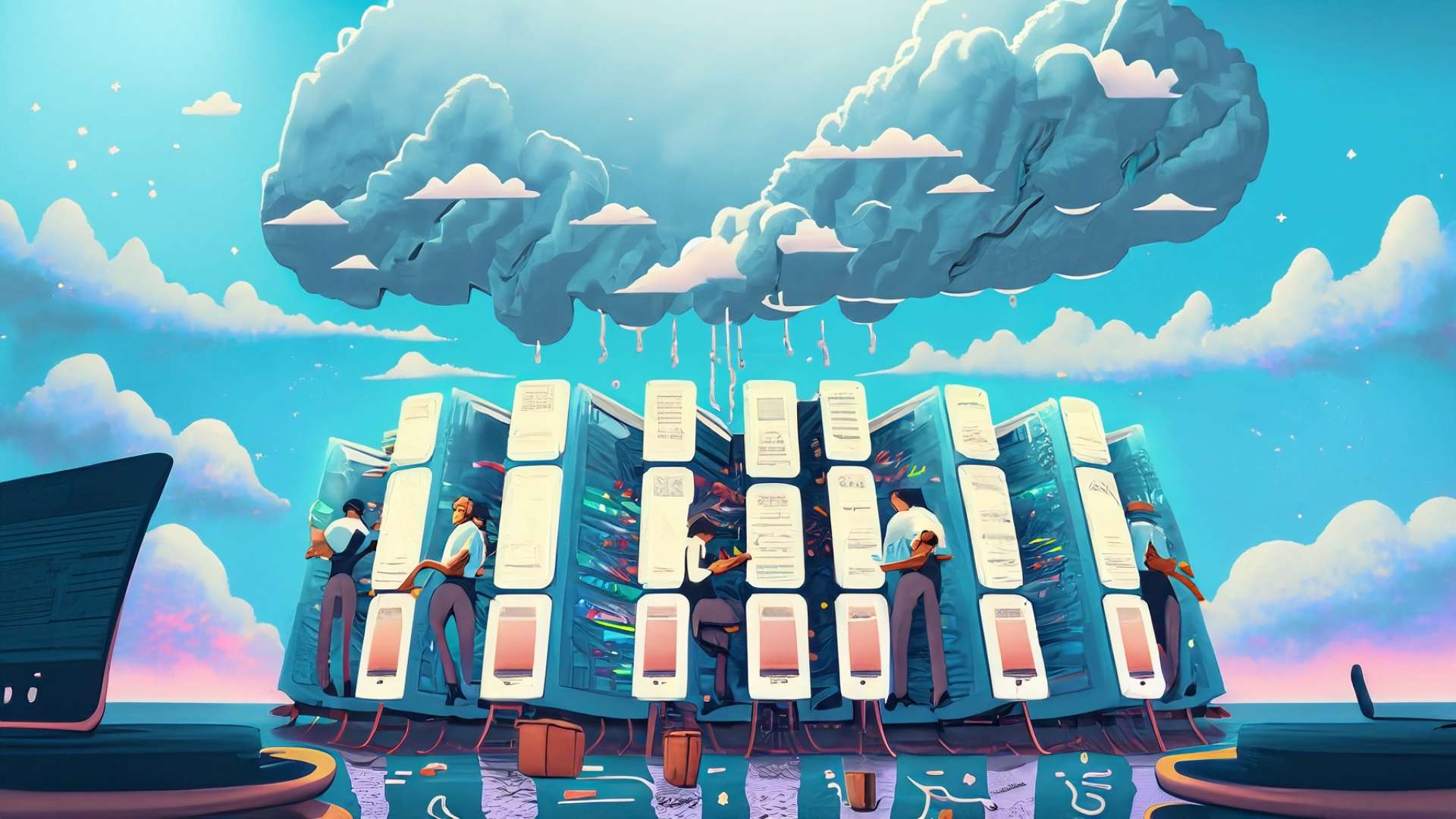 33 backup clients streaming data to a central self-hosted server in the sky